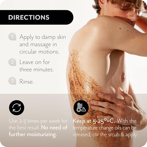 Coffee & Cocoa Body Scrub - Salt Exfoliant with Vitamin E, 10.58 Oz - Variation of Cocoa & Coffee