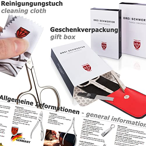 12-Piece Manicure Pedicure Nail Care Kit with Leather Case, German Quality