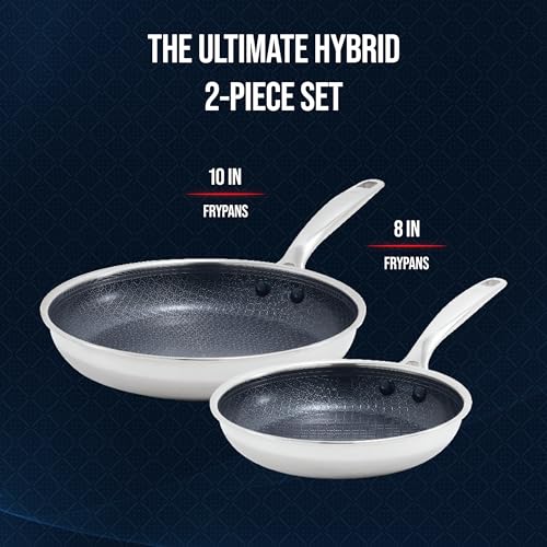 Blue Diamond Diamond Bond 2-Piece Stainless Steel Nonstick Fry Pan Set – 8" & 10"