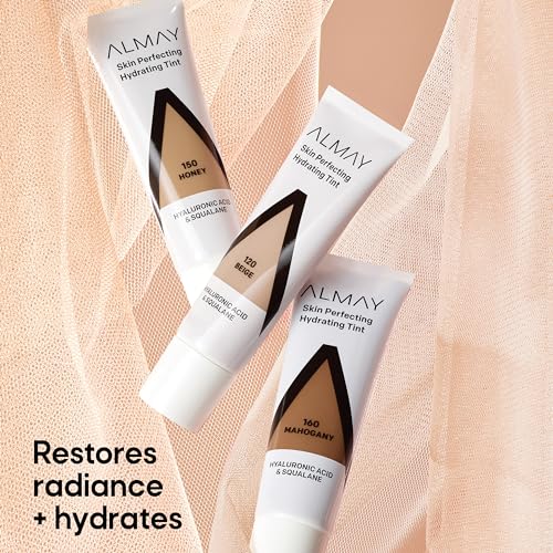 Almay Hydrating Liquid Foundation Tint, Lightweight with Light Coverage, Naturally Dewy Finish, Hypoallergenic, Dermatologist TestedFragrance Free, 110 Buff, 0.94 fl oz.