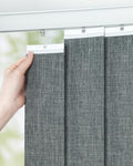 Room Darkening Grey Vertical Blind Replacement Slats 3.5" W x 82.5" H - 34 Pack, UNISHADES