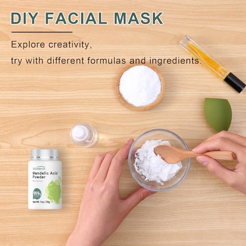 Mandelic Acid Powder, 1OZ 99.9% Purity, Natural, Cosmetic Grade, DIY Mandelic Acid Serum, Mandelic Acid Peel/Mask, Make Your Own Mandelic Acid Cream, Moisturizer