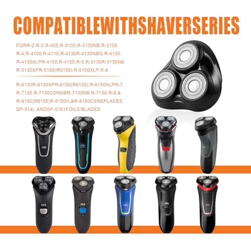 2PACK£¨Black£© Universal Rotary Replacement Shaver Head,Compatible with Remington Shaver Series,for R3,R4,R5,R6,R7,R8,SP-3141 and SP-5161 Foils/Blades