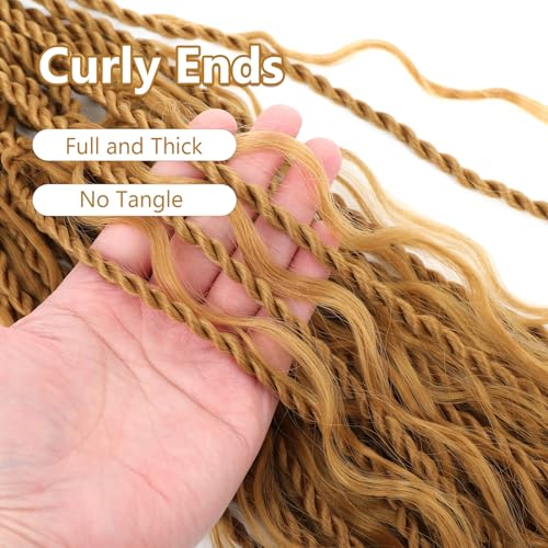 FIRSTCYH HAIR Senegalese Twist Crochet Hair 24 Inch 8 Packs #27 - Curly Ends, Easy Install