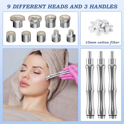 12 Tips Microdermabrasion Tips Set for Skin Rejuvenation - Diamond Dermabrasion Replacement Heads