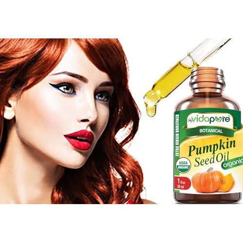 MYVIDAPURE Organic PUMPKIN SEED OIL Certified Organic WILD GROWTH RAW Pure EXTRA VIRGIN UNREFINED for Skin, Face, Body, Hair and Lip Care (1 Fl Oz)