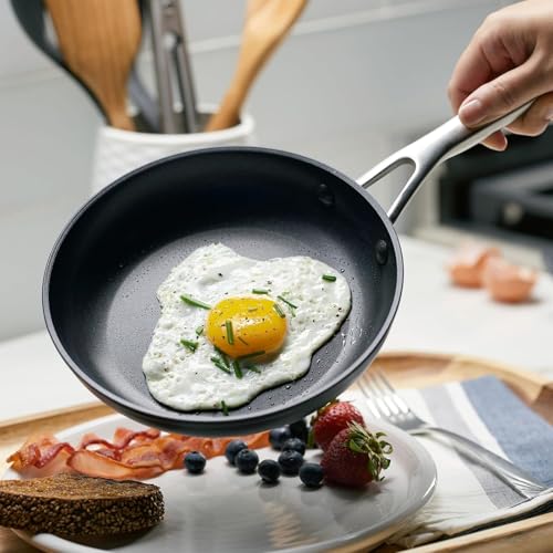 KitchenAid 3-Piece Hard Anodized Induction Nonstick Frying Pan Set with Lids, 8 & 10 Inch Skillets