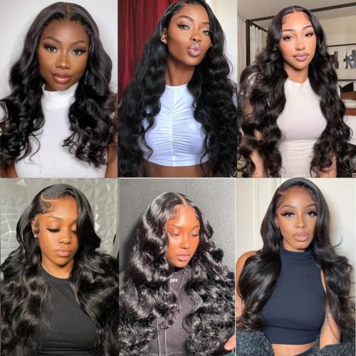 3 Bundles Human Hair Extensions - Body Wave 16 18 20 Inch Natural Black