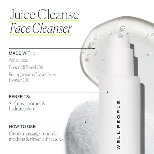 Well People Juice Cleanse Soothing Aloe Face Cleanser, Nourishing Gel-based Cleanser For All Skin Types, Softens & Hydrates Skin, Vegan & Cruelty-free