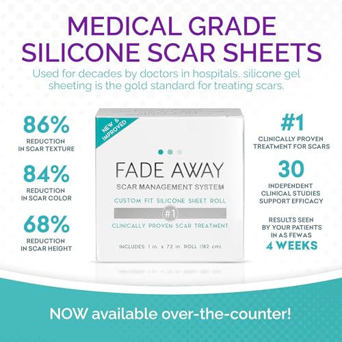 Fade Away Silicone Scar Tape Roll for Surgical & Injury Scars, Medical Grade, 6 ft