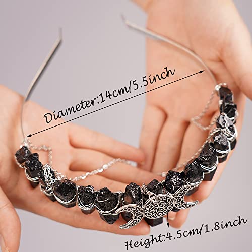 Crystal Quartz Tiara Headband for Women - Boho Goddess Crown Wedding Party