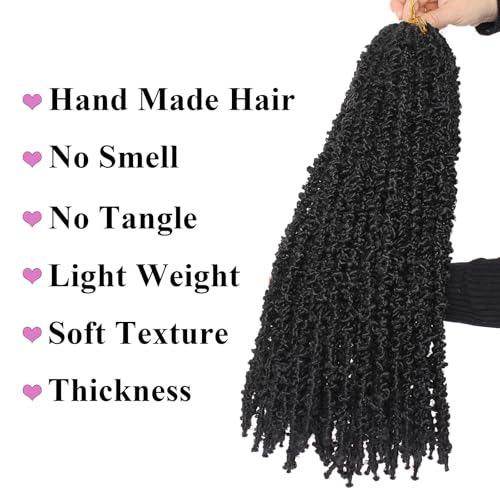 Leeven 24 Inch Butterfly Locs Crochet Hair - Pre-Twisted 1B# Pack of 6