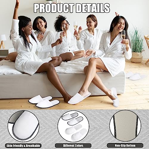 Disposable Hotel Slippers Bulk 80 Pairs - White & Gray, Hotel Comfort Footwear