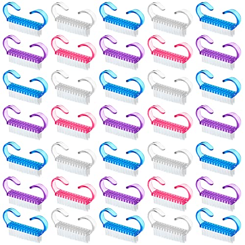200 Pcs Nail Brush Set for Cleaning Fingernails with Colorful Handle Scrub Brushes