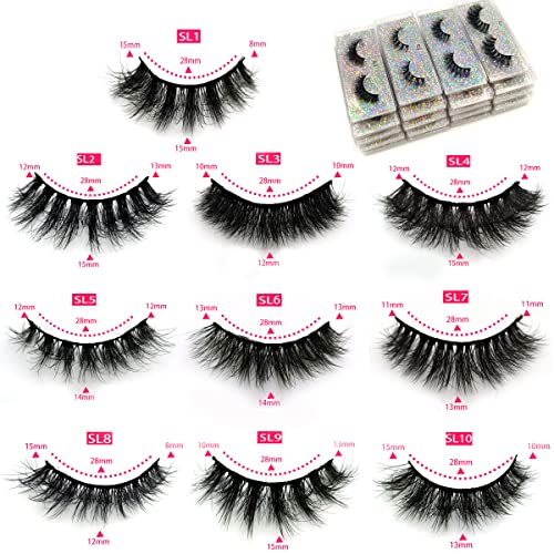 50 Pairs 3D Faux Mink False Eyelashes Bulk Wholesale 16mm Natural Styles with Variation 1 Pair Pack