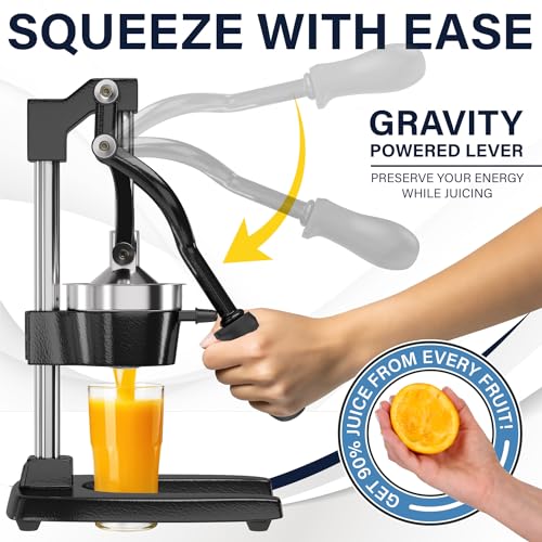 Eurolux Heavy Duty Cast Iron Commercial Citrus Juicer - Black