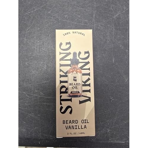 Striking Viking Vanilla Beard Oil for Men - Naturally Derived Conditioner with Argan & Jojoba Oils for Softening, Moisturizing and Growth (2 Oz)
