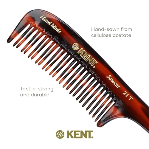 Kent 21T Large Detangling Wide Tooth Comb 3 Pack Tortoiseshell - Handmade
