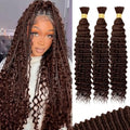 SUNNGIRL 100g-14 Inch #4 Deep Wave Human Braiding Hair for Boho Braid Styles