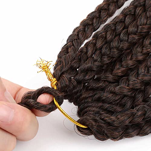 Mytarku 10 Inch T30# Crochet Box Braids Curly Ends - 7 Packs for Black Women