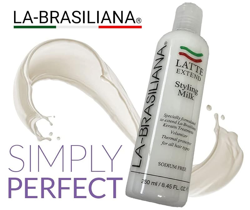 La-Brasiliana Latte Styling Milk with Collagen & Thermal Protection - 8.45 fl oz