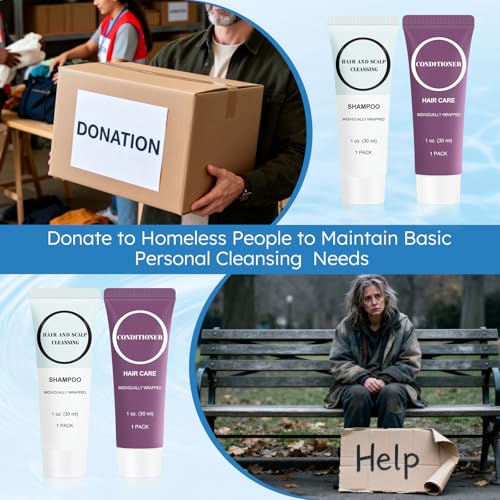 Travel Size Shampoo & Conditioner Set 1 Fl Oz Pack of 60 - Mini Hair Care
