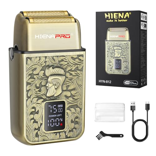 HIENA PRO Electric Razor for Men, Cordless Professional Foil Shaver & Bald Head Precision Trimmer, Travel Shaving, USB Charging, LED Display, Perfect Gifts for Men