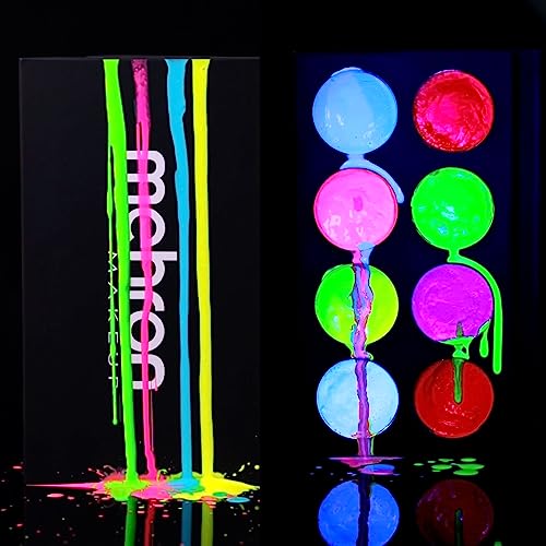 Mehron Makeup Paradise FX Neon UV Glow Palette Water-Activated Face Paint - Neon