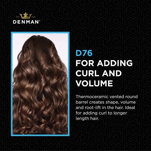 Denman Large Thermo Ceramic Hourglass Hot Curl Brush – Hair Styling Tool for Blow-Drying & Defined Curls