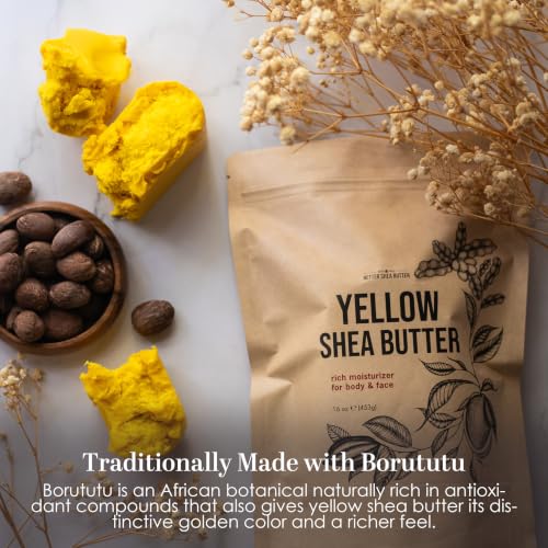 Yellow Shea Butter - Raw Unrefined African 1 lb Block for Skin & Hair