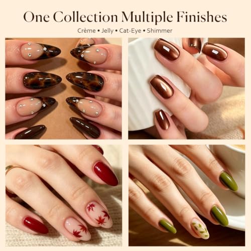 Autumn Gel Nail Polish Set A1-Fall Harvest - 24 Colors 15ml HEMA-Free, Salon-Quality Manicure Kit