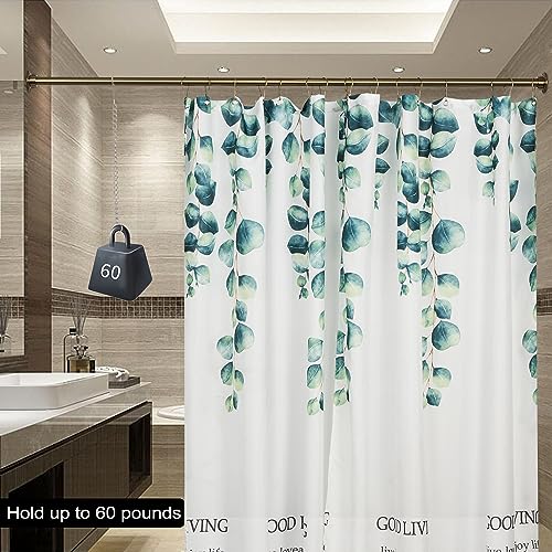 Heavy Duty Shower Curtain Rod 60 Inch Stainless Steel Wall Mount with Champagne Bronze Finish