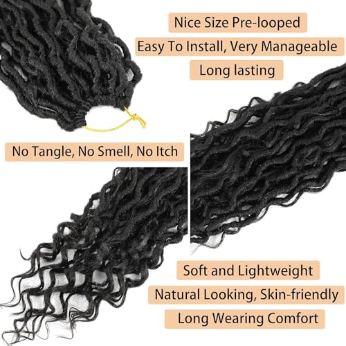 24 Inch Faux Locs Crochet Hair 7 Packs Boho Curly Ends for Black Women