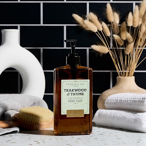 Body Prescriptions Crimson & Oak Men's Deep Cleansing Hand Soap with Pump Dispenser, 17 Fl Oz (Pack of 1), Teakwood & Thyme