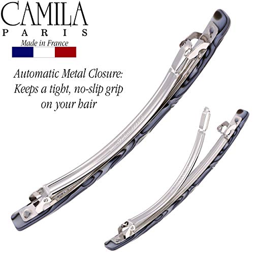 Camila Paris CP2978 French Hair Barrette Large Handmade Gray, Long