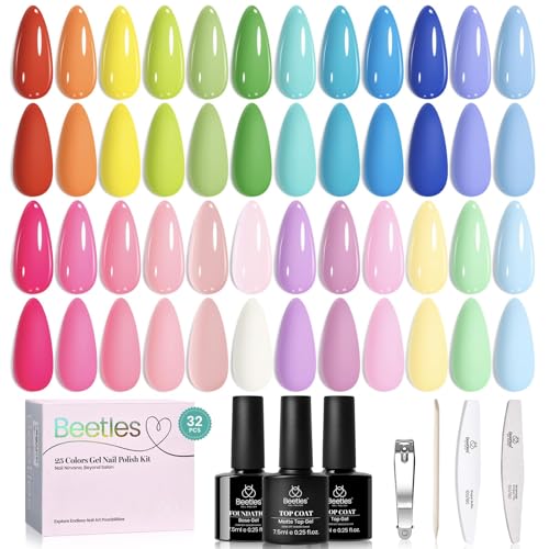 Rustic Sonata Pastel Gel Polish Set - 25 Color Nail Kit for DIY Manicure