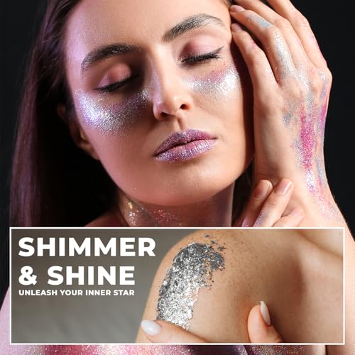Profusion Cosmetics UFO Body Glitter ? Multi-Dimensional Pressed Glitter Pigment for Face & Body, Long-Wearing Shimmer Makeup for Festivals, Parties & Events