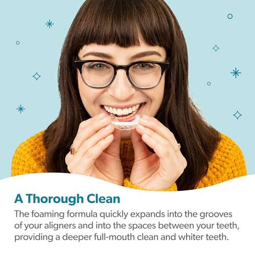 Aligner & Retainer Cleaner Foam with Fluoride - Whitens & Protects Teeth - Mint Flavor - 50ml
