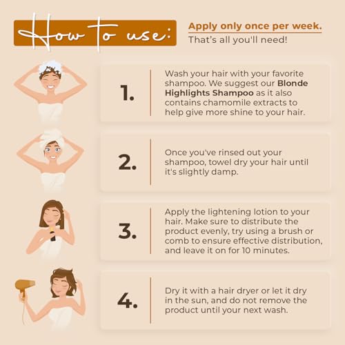 Intea Chamomile Blonde Hair Lightener Spray 3.4oz - Gentle Natural Highlights, No Ammonia or Parabens, Pack of 1