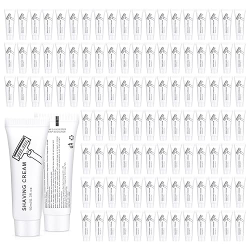 Shaving Cream Bulk, 10ml/0.35fl Oz Travel Shaving Cream, Individually Packaged, Suitable For Travel, Hotel, Home, Camping, Charity, Homelessness (200-PACK)