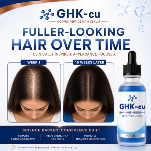 Copper Peptide Hair Growth Serum - 1 fl oz for Thinning Hair