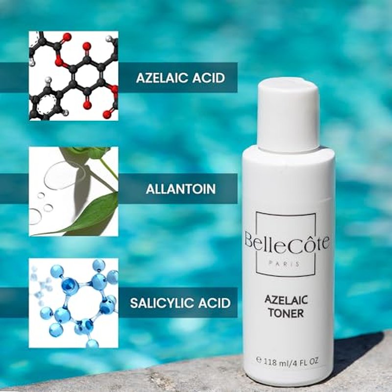 Azelaic Acid Acne Treatment Toner -10% Azelaic + 2% Salicylic Acid Serum for Face - Rosacea & Blackhead Care Best Acne Treatment for Women - Oil Control for Clear Skin - 4oz