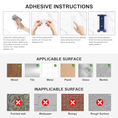 Wall Mount Organizer Compatible with Dyson Supersonic r¢â Hair Drye, Metal Storage Holder Compatible with Dyson Supersonic r for Bathroom Bedroom Hair Salon Barbershop (Blue)