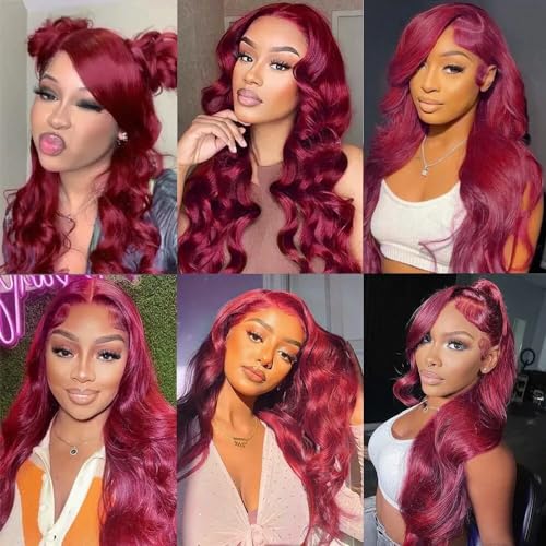 #99J Burgundy Human Hair Body Wave Bundles - 28, 30, 32 Inch, Unprocessed Brazilian Virgin Hair, 3 Bundles by FuivJuix