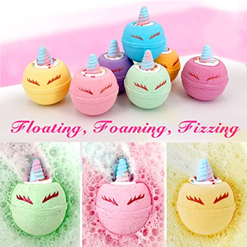 Clear&Fresh Unicorn Bath Bombs for Kids with Surprise Squishy Toys Inside - 9 Pack, New Unicorn