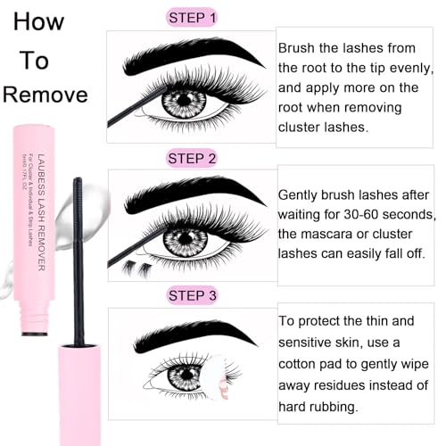 Lash Extension Kit 40D Clusters With Bond, Seal, Remover, Tweezers, Brush - DIY Individual Eyelashes Waterproof Set (40D-0.07D-9-16Mix)