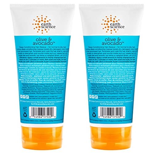 EARTH SCIENCE - Olive & Avocado Deep Conditioning Hair Masque: For Normal to Dry Hair (2 pk, 6 oz.)