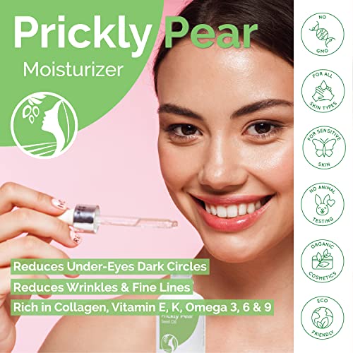 Fatima's Garden Organic Prickly Pear Seed Oil Serum 30ml + 1 Fl Oz Pack