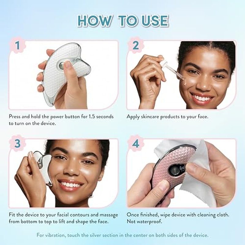 ?clat Gua Sha Facial Massager for Lymphatic Drainage, Face, Neck & Body Scraping Tool, Heated Electric Portable Face Lift Beauty Device, Jawline Shaper, Double Chin Reducer for Firming & Contouring