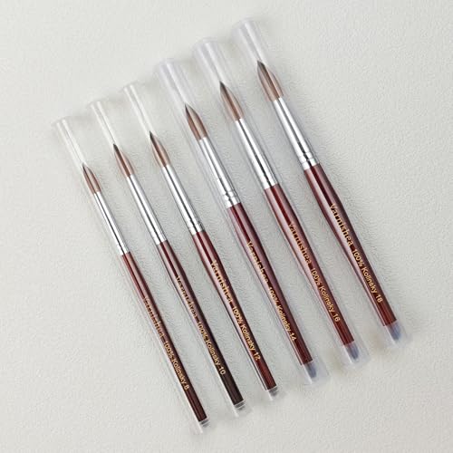 Brown 10# Acrylic Nail Brush with Solid Wood Handle - Professional Manicure Tool